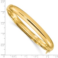 Sterling Silver Gold-plated Polished 8mm Hinged Bangle view 3
