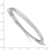 Sterling Silver Rhodium Plated Polished Intertwined Bangle Bracelet view 3