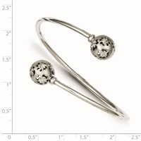 Sterling Silver Polished Brushed D C Slip on Bracelet view 2