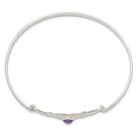 Sterling Silver Amethyst Celtic Knot Bangle Bracelet view 2