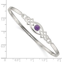 Sterling Silver Amethyst Celtic Knot Bangle Bracelet view 3