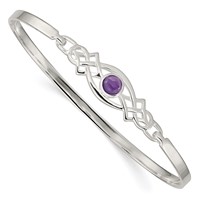 Sterling Silver Amethyst Celtic Knot Bangle Bracelet view 1