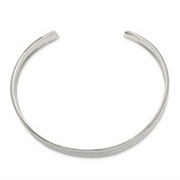 Sterling Silver Polished 10mm Concave Cuff Bangle view 2