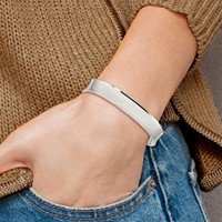 Sterling Silver Polished 10mm Concave Cuff Bangle view 4
