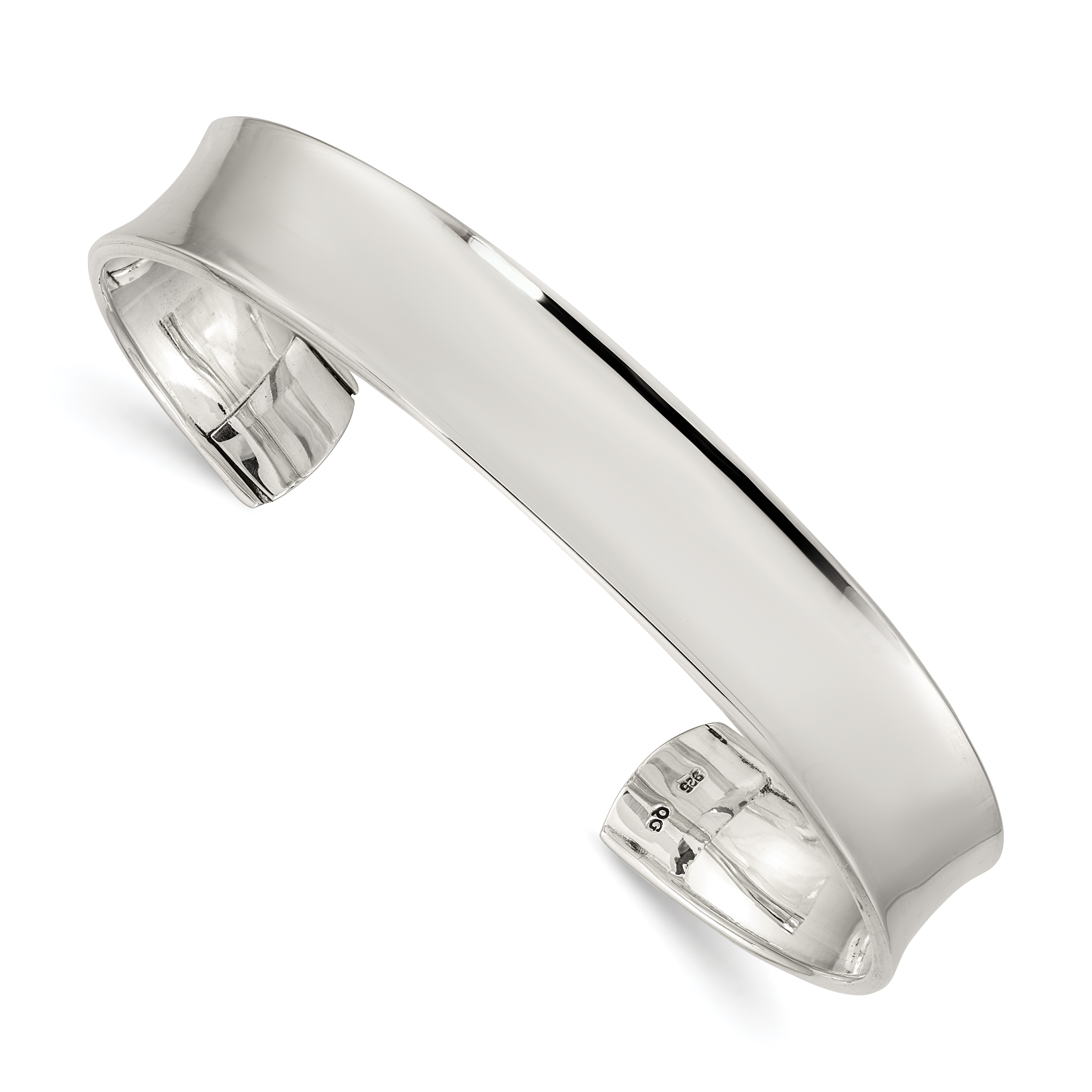 Sterling Silver Concave Cuff Bangle (QB760)