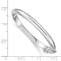 Sterling Silver Rhodium-plated 4mm Polished 40mm Inside Diameter Hinged Bangle Chain with Safety view 2