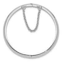 Sterling Silver RH-plated Polished 4mm Bangle with Safety Hinged Children's view 2