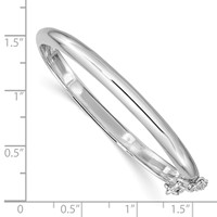 Sterling Silver RH-plated Polished 4mm Bangle with Safety Hinged Children's view 3
