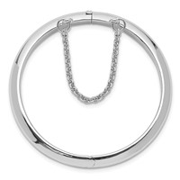 Sterling Silver RH-plated Polished 5mm Bangle with Safety Hinged Children's view 2