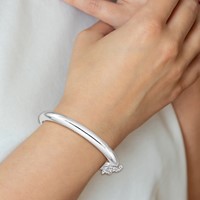Sterling Silver RH-plated Polished 5mm Bangle with Safety Hinged Children's view 4