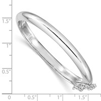 Sterling Silver RH-plated Polished 5mm Bangle with Safety Hinged Children's view 3