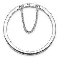Sterling Silver RH-plated Polished 4mm Bangle with Safety Hinged Children's view 2