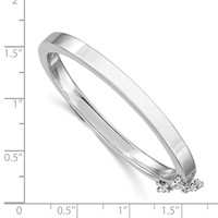 Sterling Silver RH-plated Polished 4mm Bangle with Safety Hinged Children's view 3