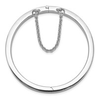 Sterling Silver Rhodium-plated 4mm Polished 45 Mm Inside Diameter Hinged Bangle Chain with Safety view 2