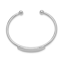 Sterling Silver RH-pltd 2mm Polished ID 40mm Inside Diameter Cuff Bangle view 2