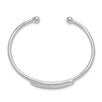 Sterling Silver RH-pltd 2mm Polished ID 45 Inside Diameter Cuff Bangle view 2