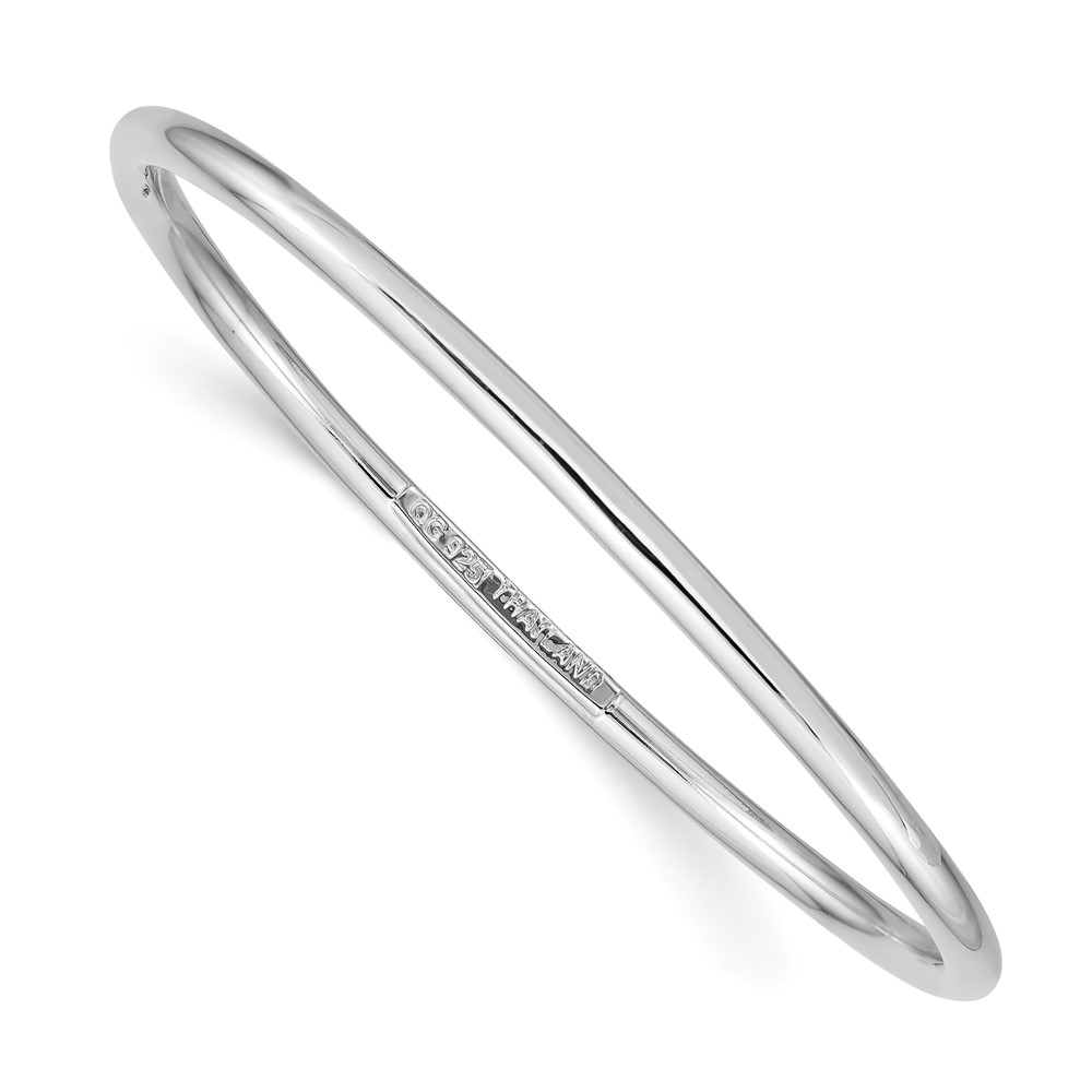 Sterling Silver Rhod. Plated Polished Slip-on Child's Bangle