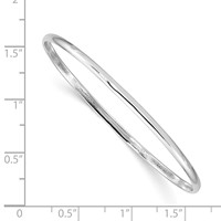 Sterling Silver RH-plated Polished 2mm Slip-on Youth Bangle Bracelet view 3