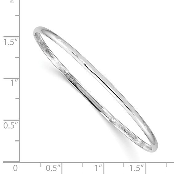 Sterling Silver RH-plated Polished 2mm Slip-on Children's Bangle Bracelet