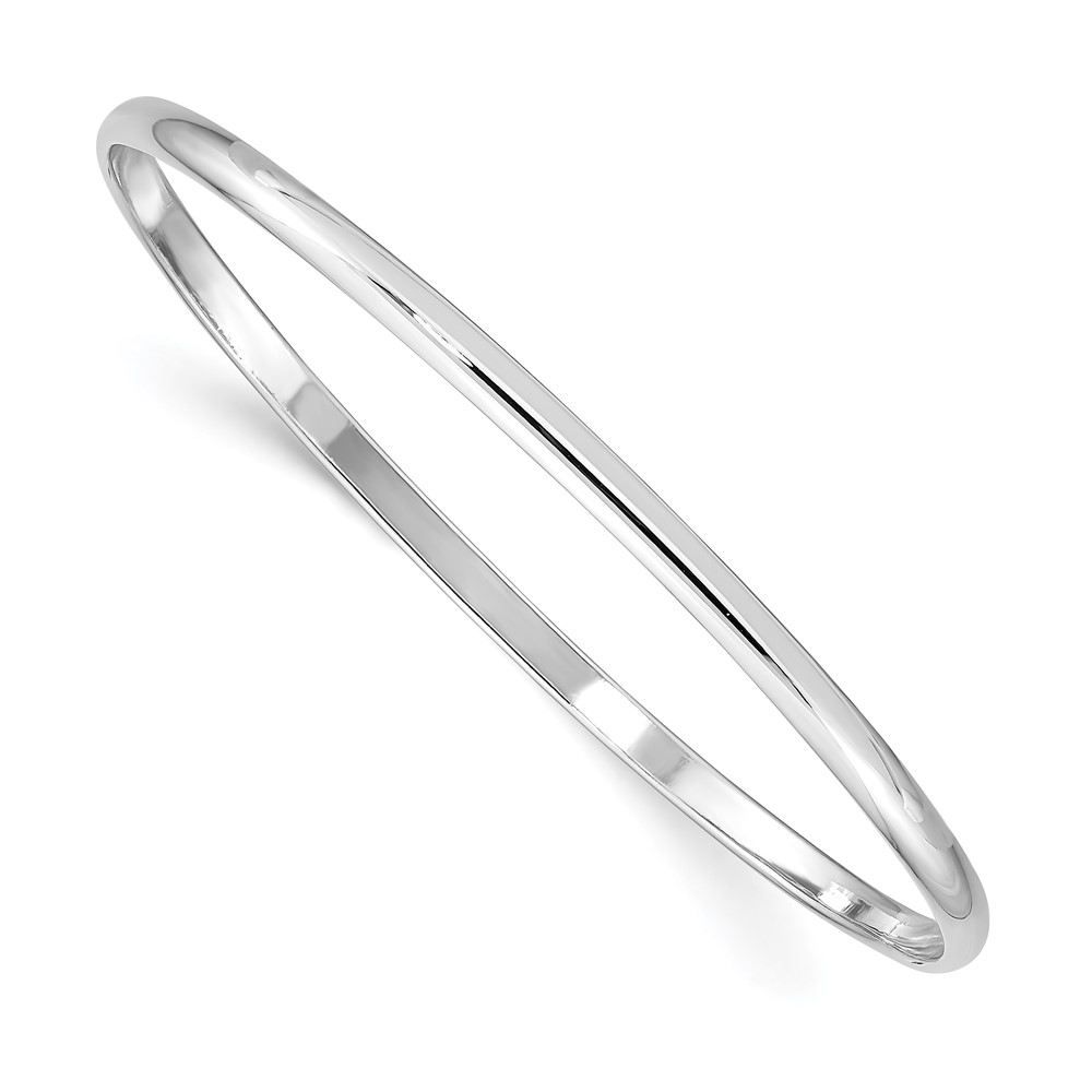 Sterling Silver Rhod. Plated Polished Slip-on Child's Bangle