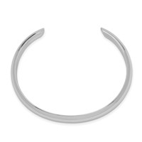 Sterling Silver RH-pltd 6mm Polished Domed 45 Inside Diameter Cuff Bangle view 2