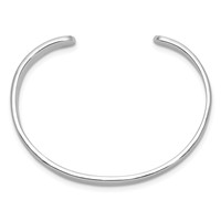 Sterling Silver RH-pltd 6mm Polished 40mm Inside Diameter Cuff Bangle view 2