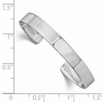 Sterling Silver RH-pltd 6mm Polished 40mm Inside Diameter Cuff Bangle view 3