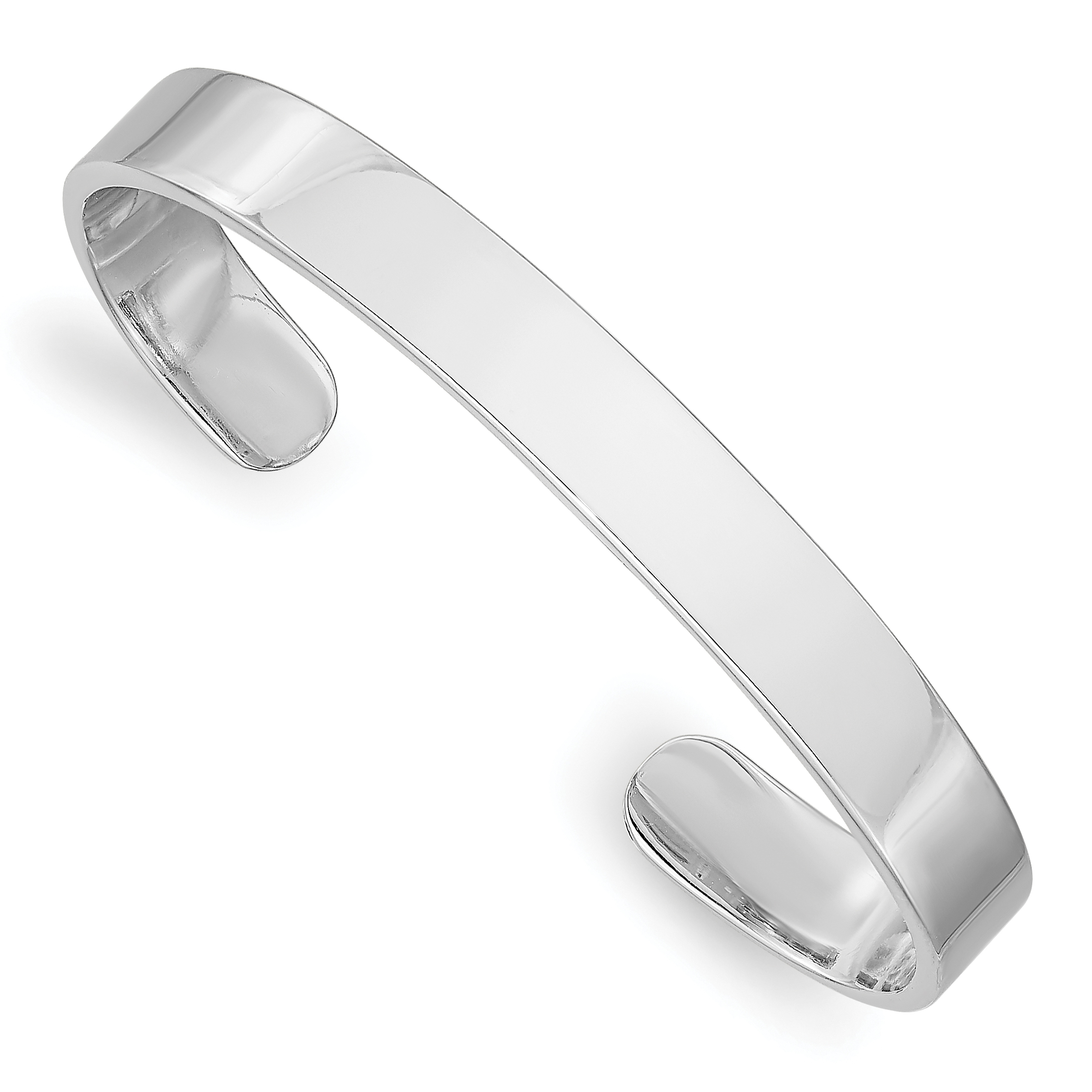 Sterling Silver Rhodium-plated Polished 6mm Children's Cuff Bangle (QB871)