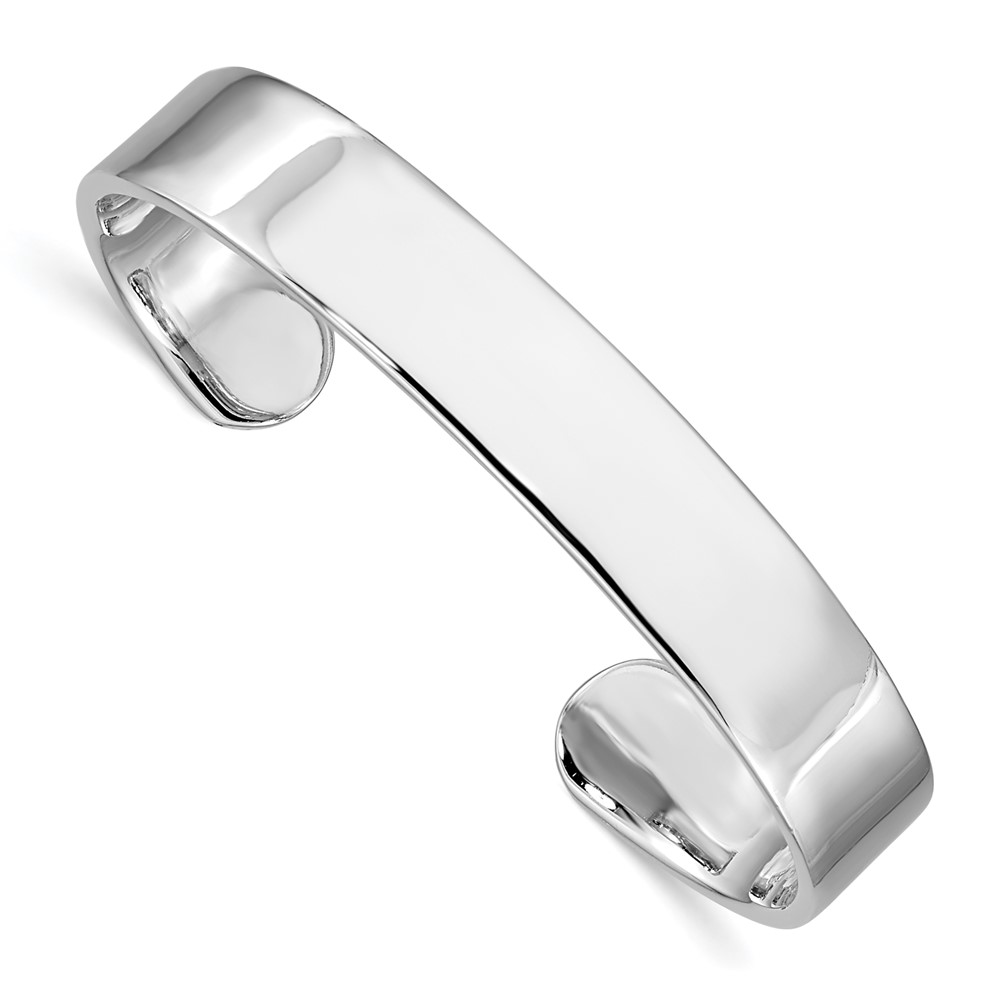 Sterling Silver Rhod. Plated Polished Cuff Child's Bangle