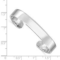 Sterling Silver Rhodium-plated Polished 8mm Children's Cuff Bangle view 3