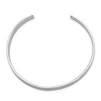 Sterling Silver RH-pltd 6mm Polished 60mm Inside Diameter Cuff Bangle view 2