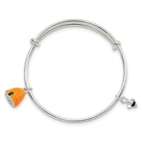 Sterling Silver Enameled Bee & Beehive Expandable Bangle view 2