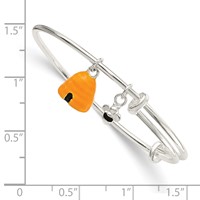Sterling Silver Enameled Bee & Beehive Expandable Bangle view 3