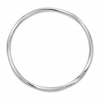 Sterling Silver Rhodium-plated Polished Twisted 3.50mm Slip-on Bangle view 2