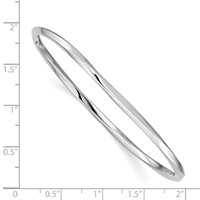 Sterling Silver Rhodium-plated Polished Twisted 3.50mm Slip-on Bangle view 3