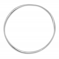 Sterling Silver Rhodium-plated Polished Twisted 2.25mm Slip-on Bangle view 2