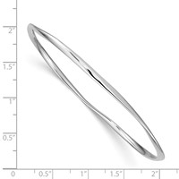 Sterling Silver Rhodium-plated Polished Twisted 2.25mm Slip-on Bangle view 3