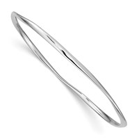 Sterling Silver Rhodium-plated Polished Twisted 2.25mm Slip-on Bangle view 1