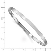 Sterling Silver Rhodium-plated Satin Finish 4.00mm Slip-on Bangle view 3