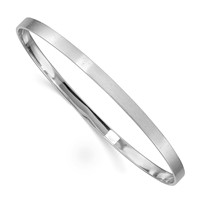 Sterling Silver Rhodium-plated Satin Finish 4.00mm Slip-on Bangle view 1