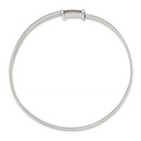 Sterling Silver Polished Milgrain 7mm Expandable Bangle view 2