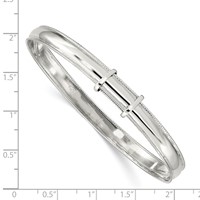 Sterling Silver Polished Milgrain 7mm Expandable Bangle view 3