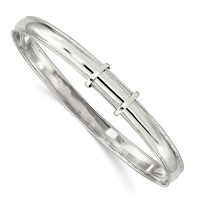 Sterling Silver Polished Milgrain 7mm Expandable Bangle view 1