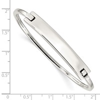 Sterling Silver Polished Engravable 42x 7mm ID Plate Hinged Hook Closure Bangle view 3