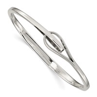 Sterling Silver Polished Interlocking Slip-on Bangle view 1