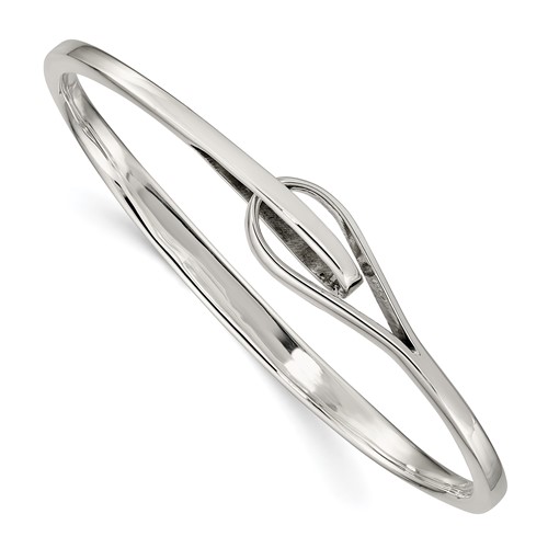 Sterling Silver Polished Interlocking Slip-on Bangle