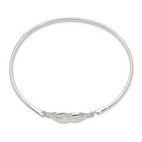 Sterling Silver Polished Infinity Hook Closure Bangle view 2