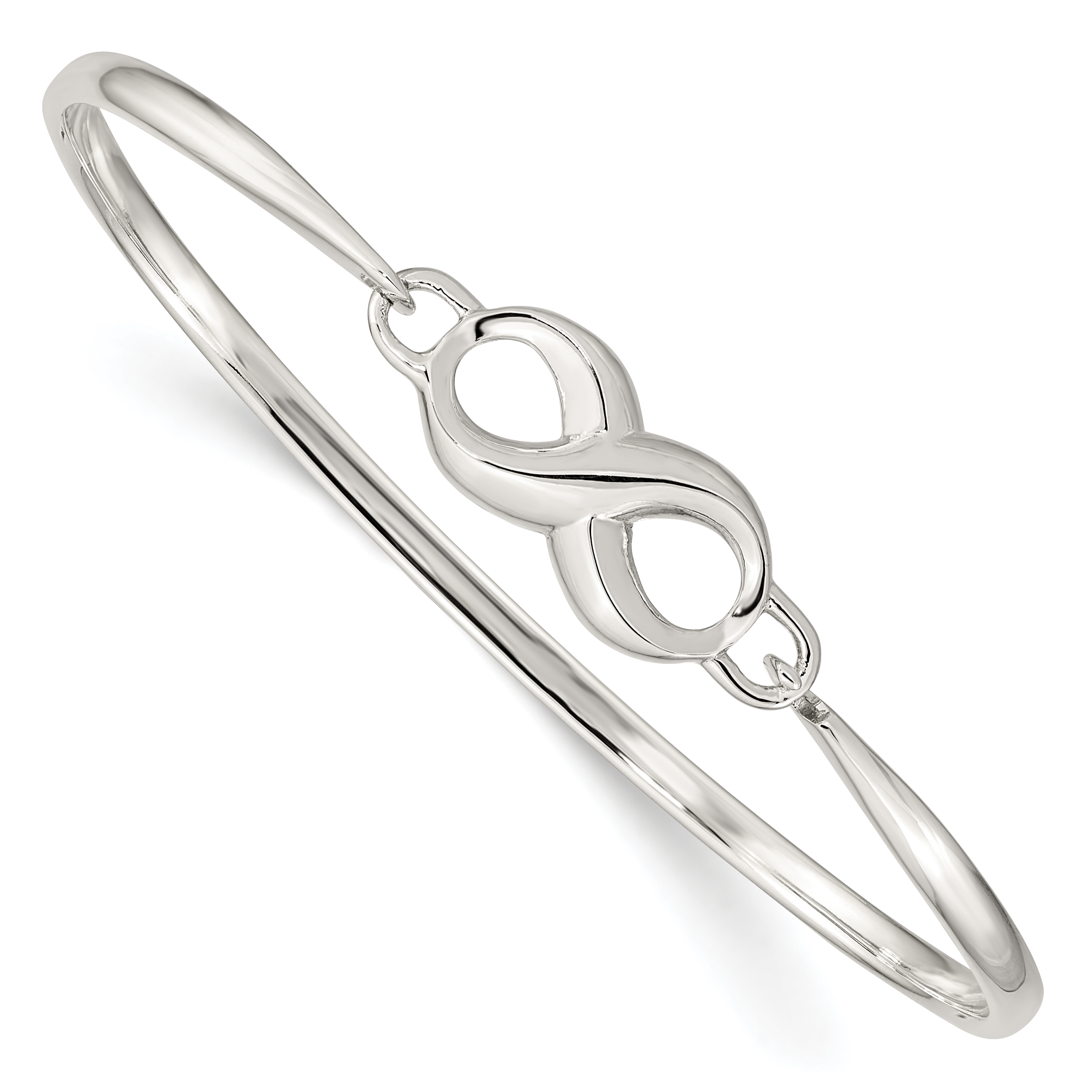 Sterling Silver Infinity Bangle (QB914)