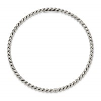 Sterling Silver Antiqued 3mm Twisted Slip-on Bangle view 2
