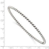 Sterling Silver Antiqued 3mm Twisted Slip-on Bangle view 3